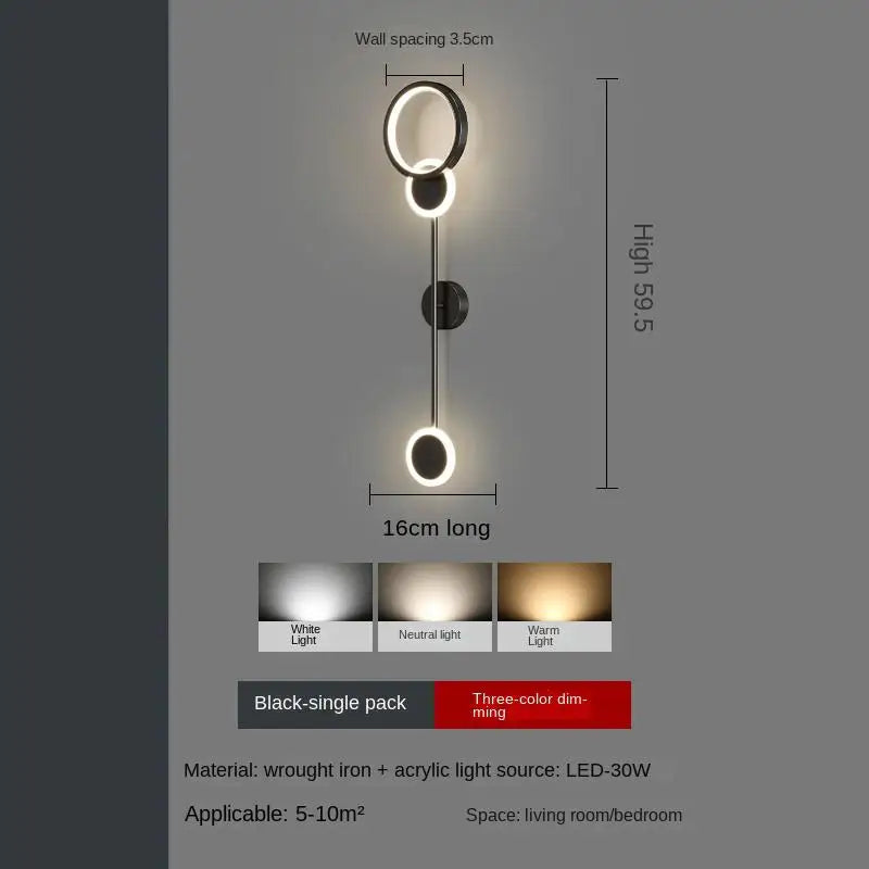 Nordic minimalist living room background wall light, modern creative corridor hallway light, bedroom bedside decorative light