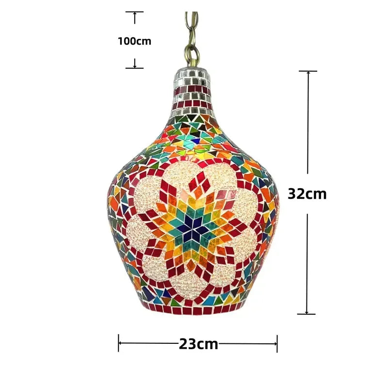 lustre en vase d'art bohème pour décoration intérieure artisanale