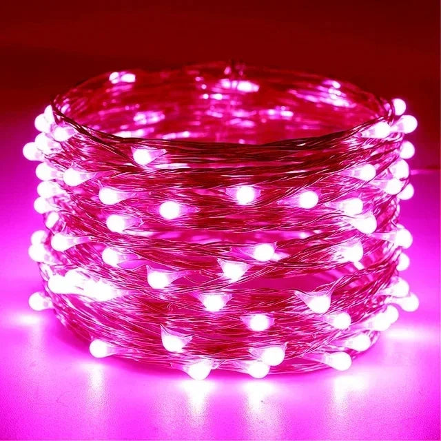 guirlande lumineuse led en fil de cuivre pour décoration festive