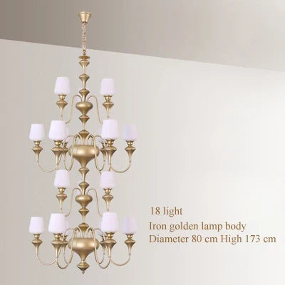 lustre à led en cuivre noir pour décoration d'hôtel élégant