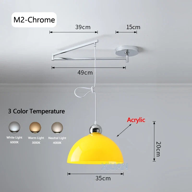 lustre led avec bras réglable pour bar et restaurant