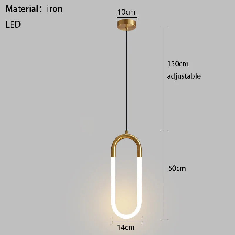 suspension LED ellipse design moderne réglable en hauteur