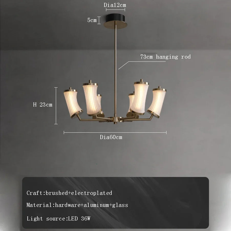lustre led en verre design moderne de luxe