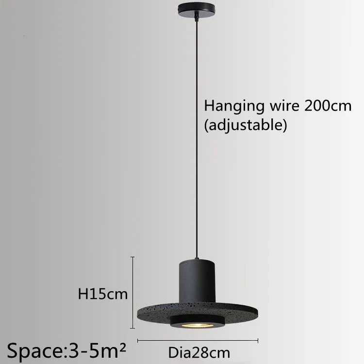 Suspension De Style Industriel Rétro Trou Noir Pierre LED Pendel Art Nordique Design Lustre pour Bar Salle À Manger Chambre