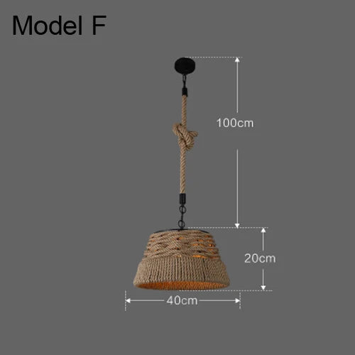 suspension rustiques industrielles avec corde pour intérieur