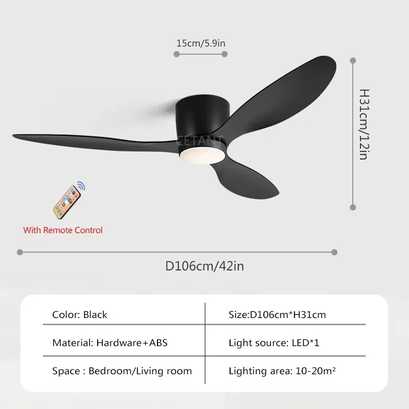 plafonnier ventilateur lumineux avec télécommande design nordique