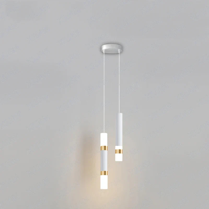 suspension LED en or art moderne long câble