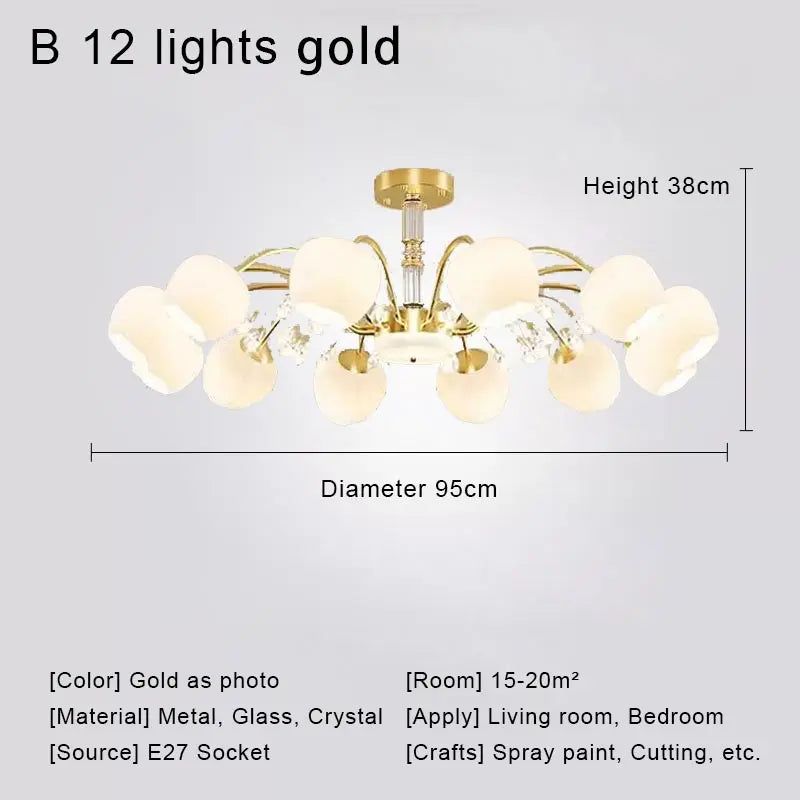 lustre en cristal nordique à led pour décoration intérieure moderne