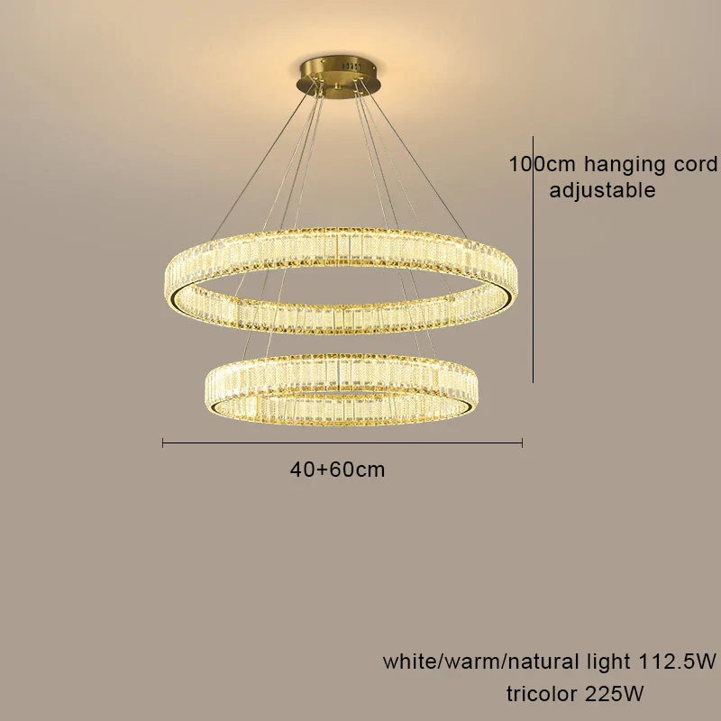 lustre led en cristal fantaisie lumière suspendue moderne