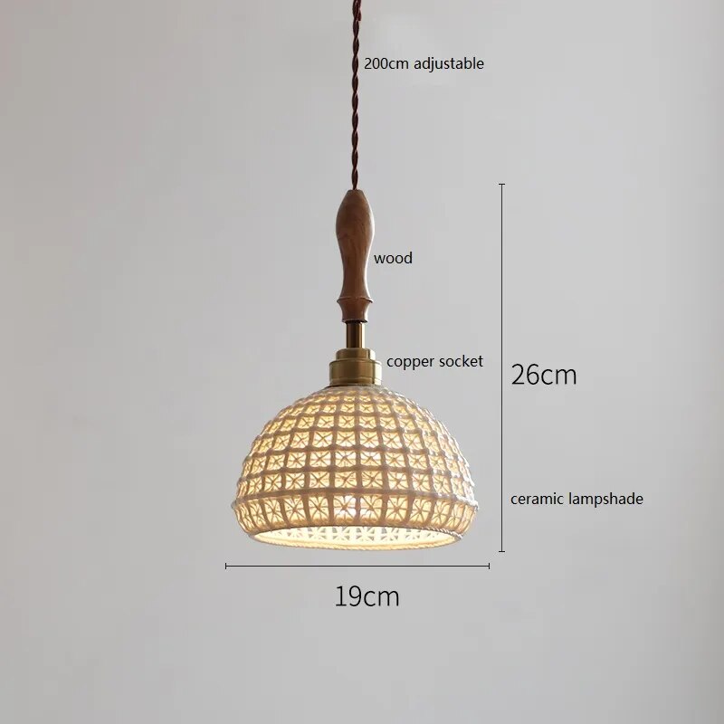 Suspension design led papillon céramique et bois
