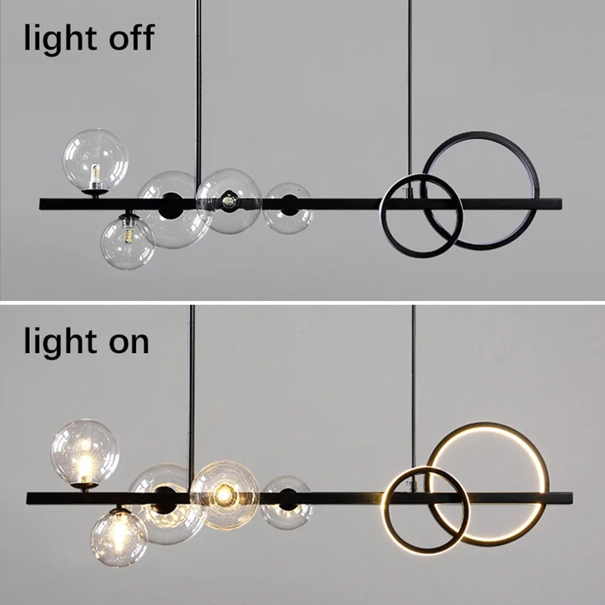 lustre moderne en verre design lumineux pour intérieur