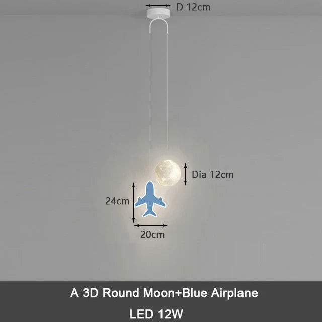 suspension créative pour enfants avec télécommande gradation étoile nuage lune