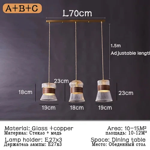 suspension modernes en verre nordiques pour décoration restaurant