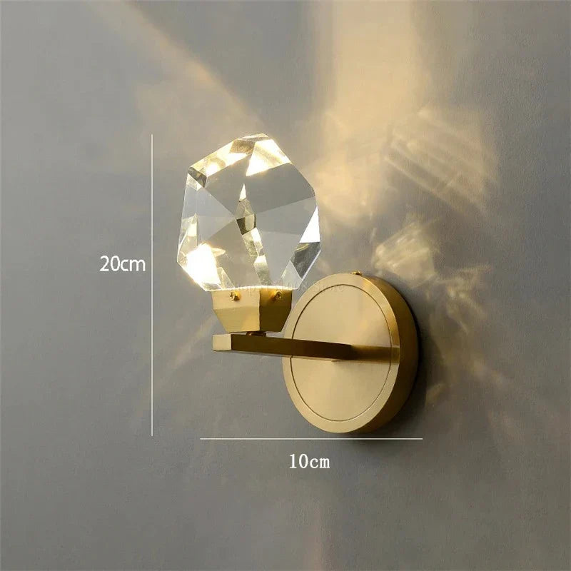 applique murale moderne en cristal de luxe décorative led