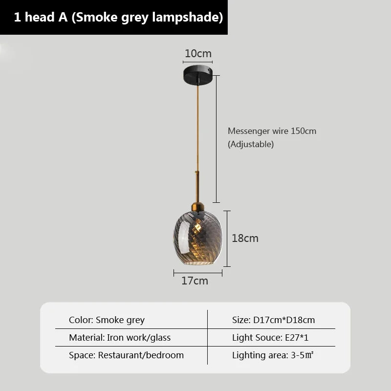 suspension en verre moderne pour éclairage décoratif intérieur