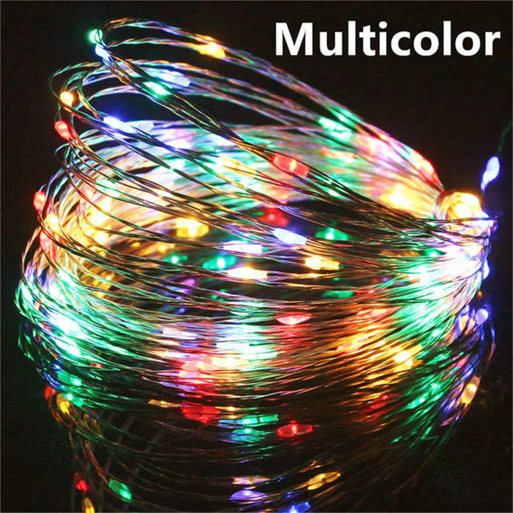 guirlande lumineuse led usb en cuivre argent pour décorations de fête
