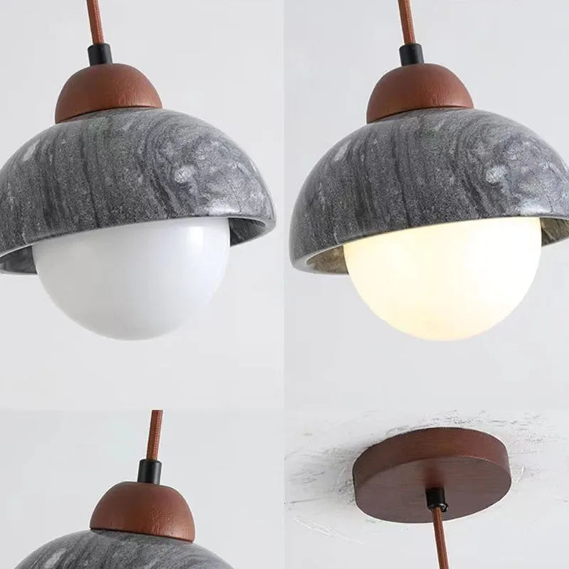 suspension moderne en pierre naturelle et bois