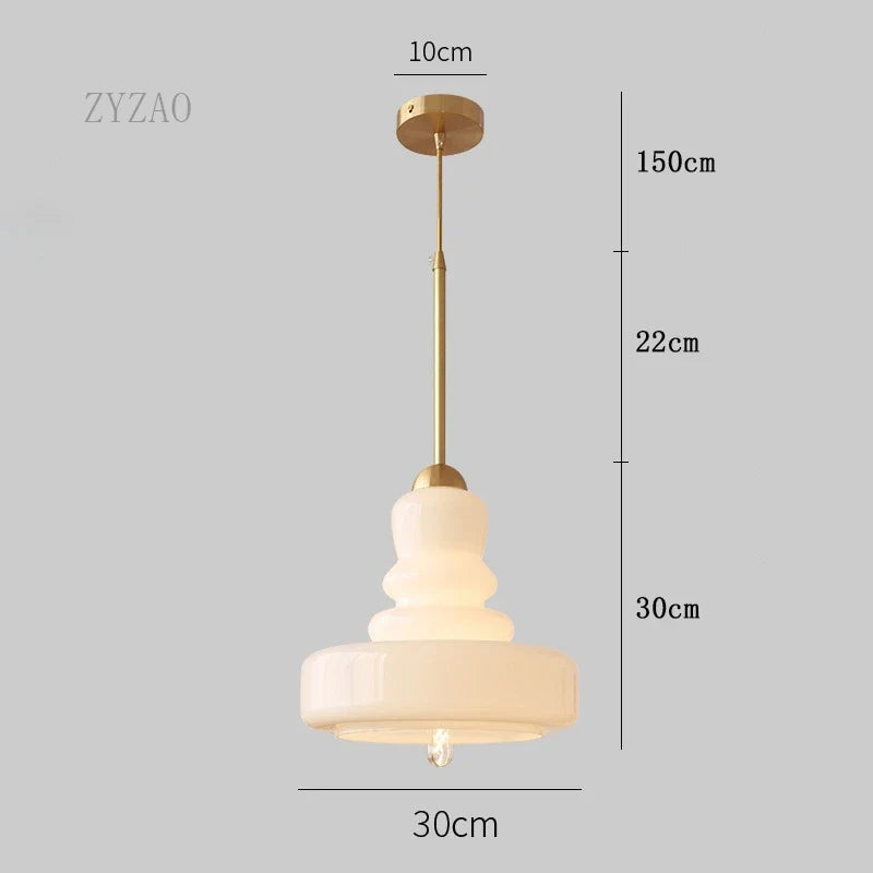 suspension rétro nordique bauhaus en verre gourde pour éclairage