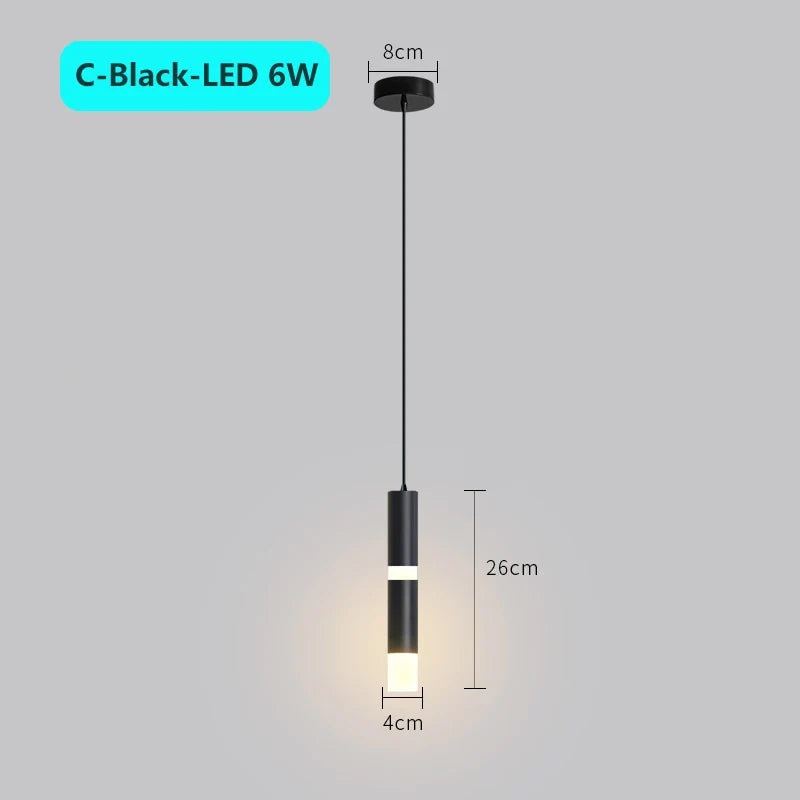suspension moderne à tube long en led pour décoration intérieure luxe