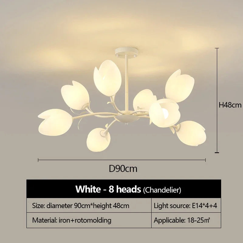 lustre orchidée à LED pour éclairage romantique et chaleureux