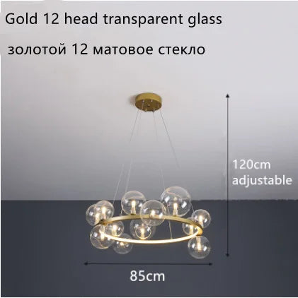 lustre moderne en verre design pour décoration intérieure élégante