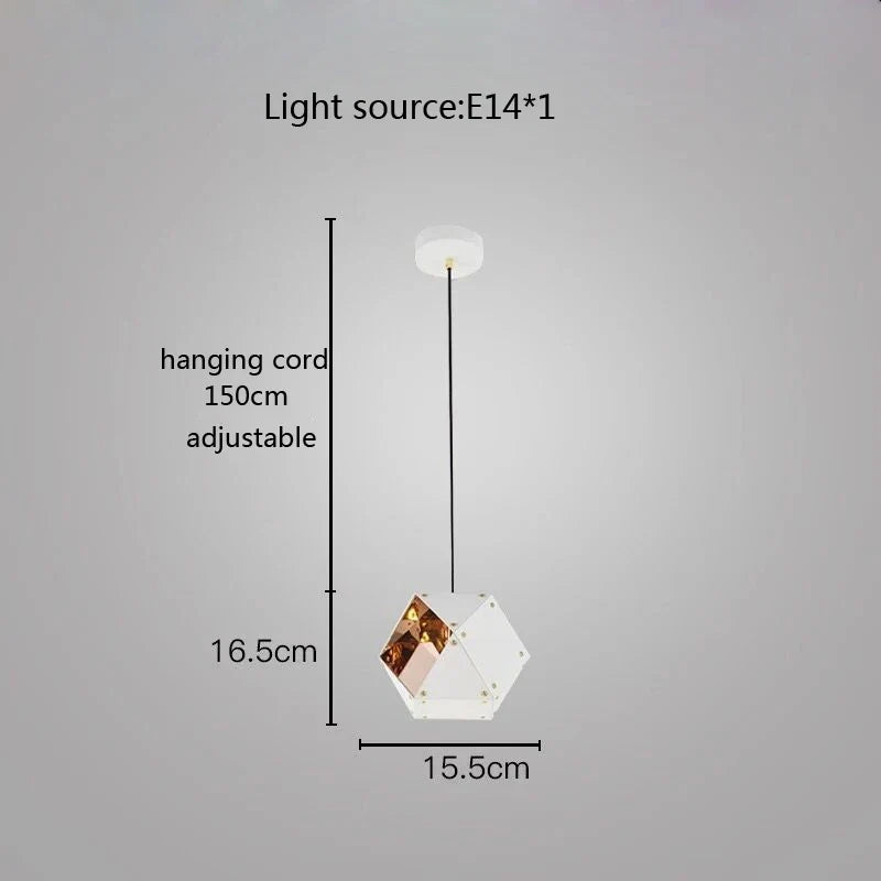 suspension led cube art déco style assorti 	 saison