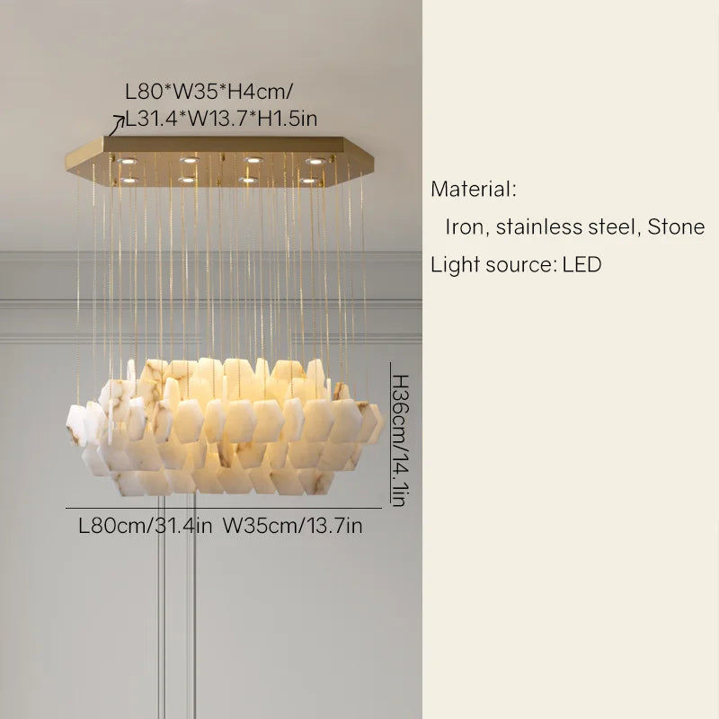 lustre moderne en pierre naturelle pour décoration intérieure 2024
