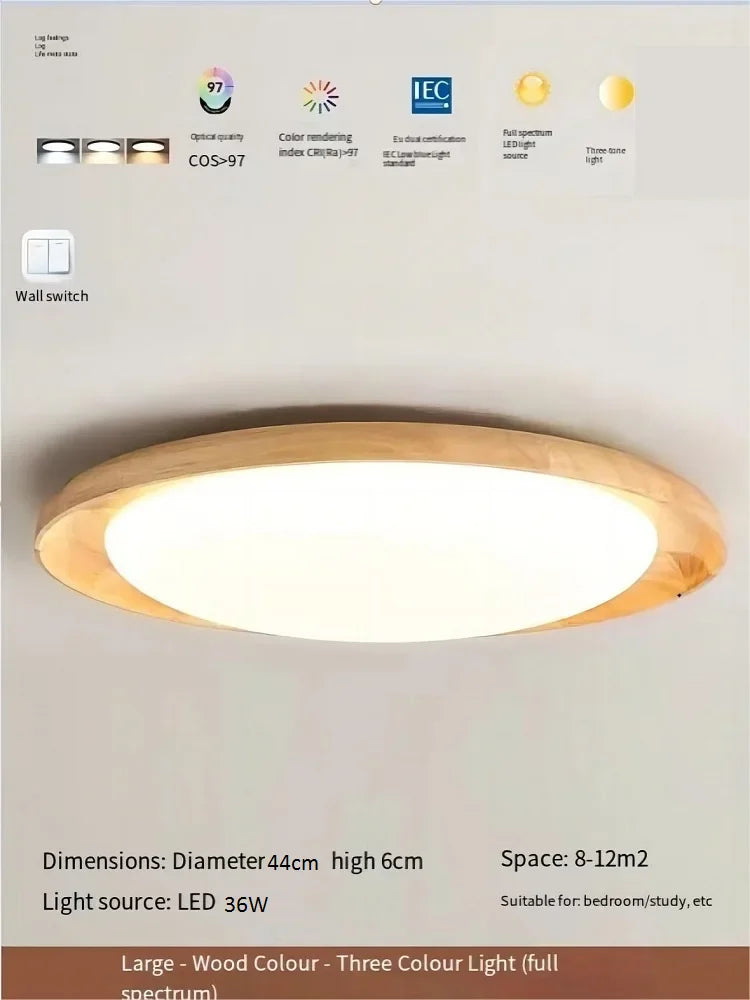plafonnier en bois massif design wabi-sabi pour intérieur lumineux