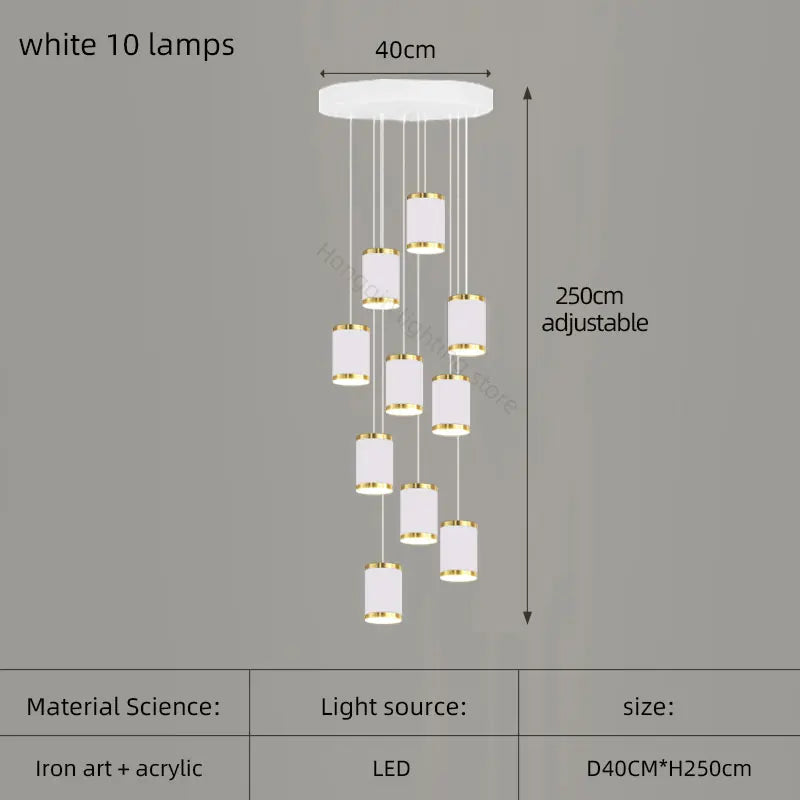 lustre moderne led pour escalier et intérieur contemporain