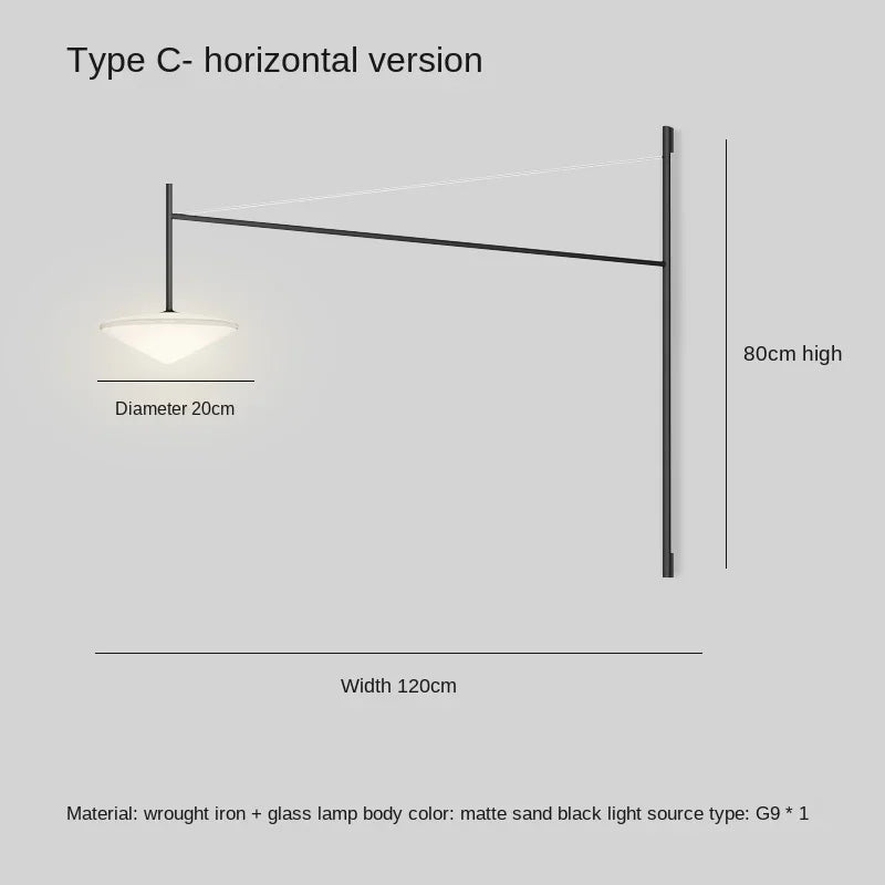 applique murale led nordique avec long bras à bascule