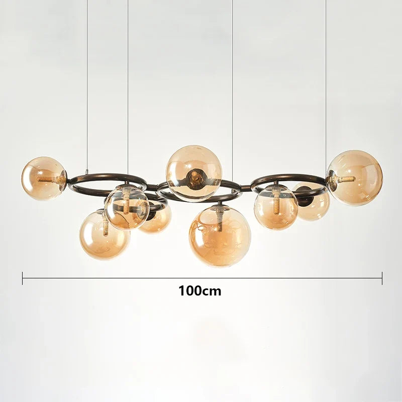 lustre à bulles de verre nordique pour décoration intérieure
