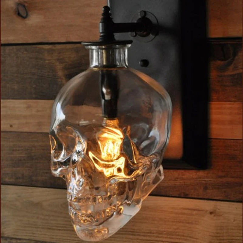 applique murale led industrielle tête de mort rétro