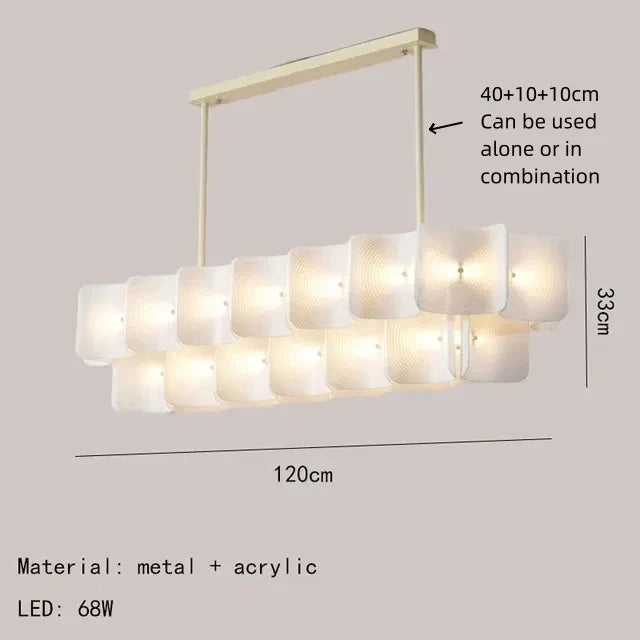 lustre led moderne style 	 acrylique gradation variable