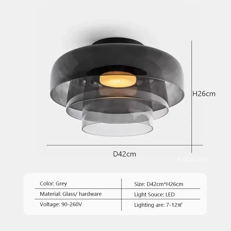 plafonnier led design nordique simple bol en verre luminaire décoratif d'intérieur