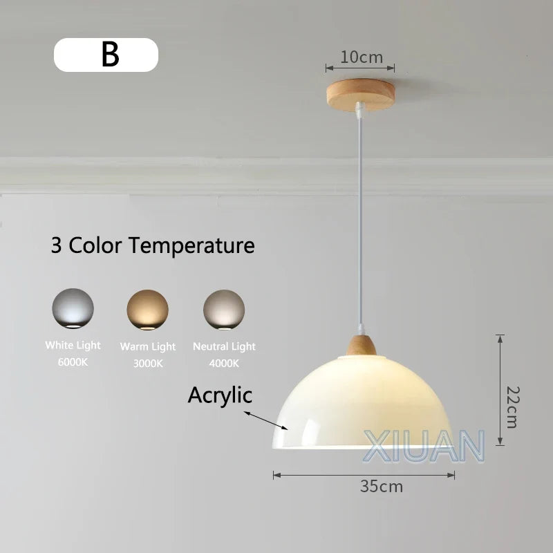 suspension nordiques led en bois massif pour restaurant