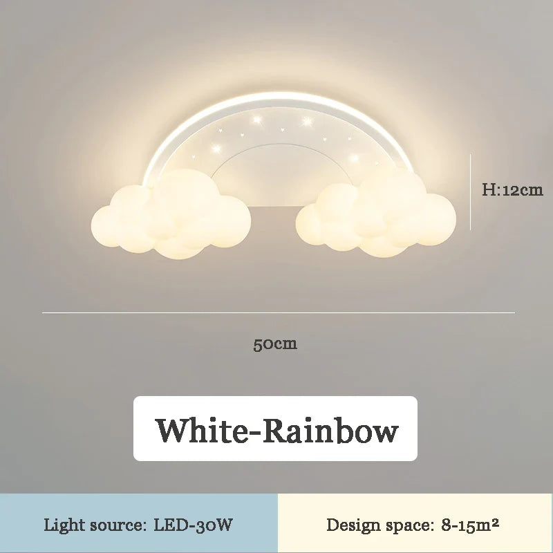 plafonnier moderne et chaleureux pour chambre enfant décor nuage arc-en-ciel