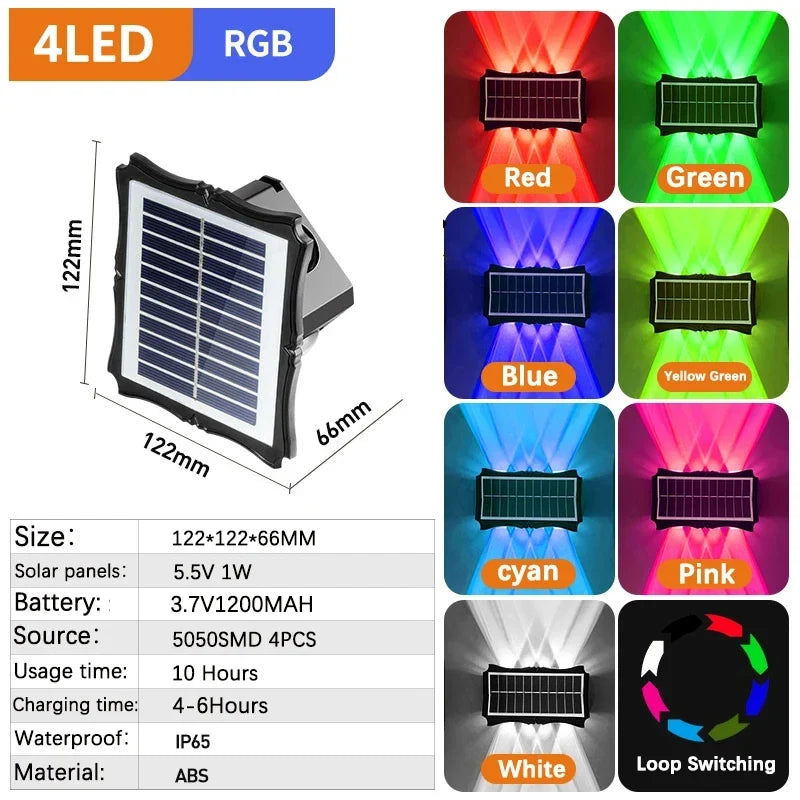 lampe solaire led extérieure avec éclairage décoratif automatique