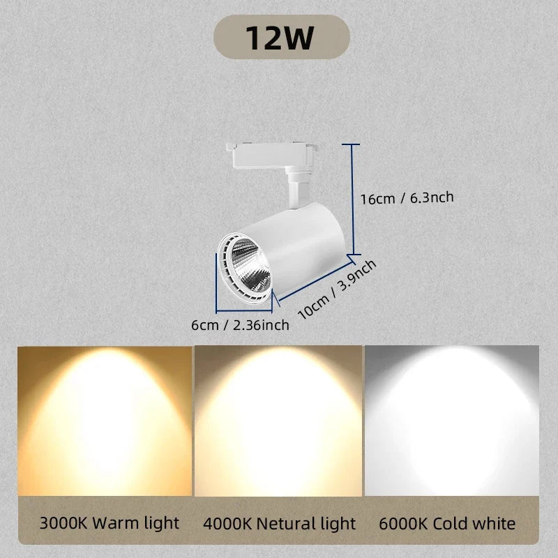 spot led sur rail pour éclairage de magasin