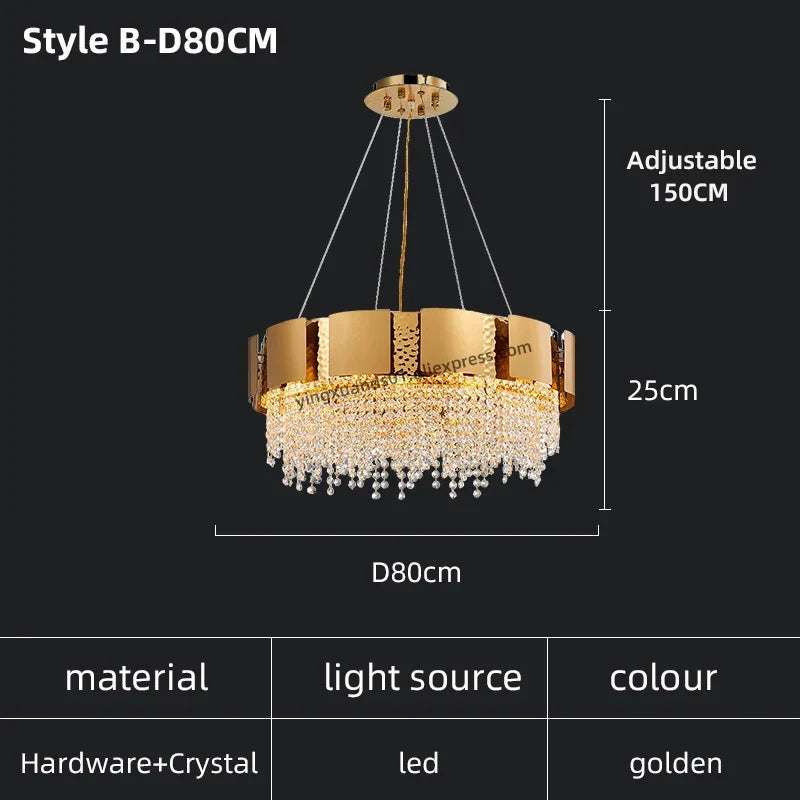 lustre rectangulaire moderne en cristal pour intérieur élégant