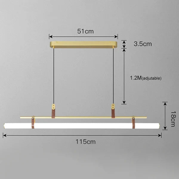 Lustre minimaliste bande led style tube lustre luminaire