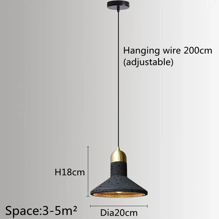 Suspension De Style Industriel Rétro Trou Noir Pierre LED Pendel Art Nordique Design Lustre pour Bar Salle À Manger Chambre