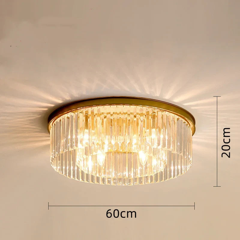 plafonnier en cristal de luxe métal minimaliste pour intérieur