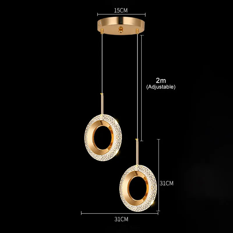 Anneau nordique suspension LED lumières intérieur lampe suspendue décor de chambre pour chevet chambre salon moderne suspension