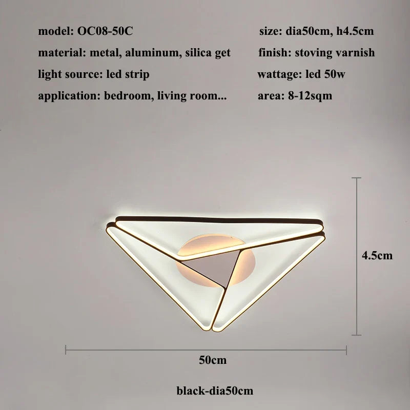 2023 Modern Triangular Aluminum LED Chandelier, Living Room Bedroom Chandelier, Home Decoration Kitchen Chandelier