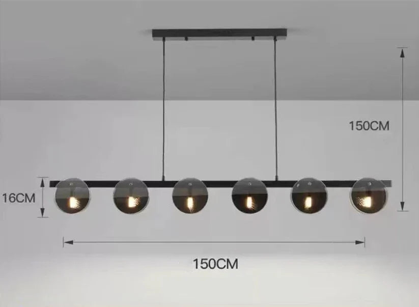 Suspension en verre noir moderne