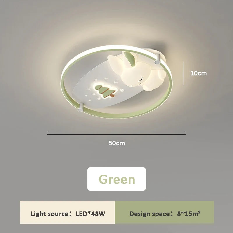 plafonnier moderne en forme de lapin pour enfant