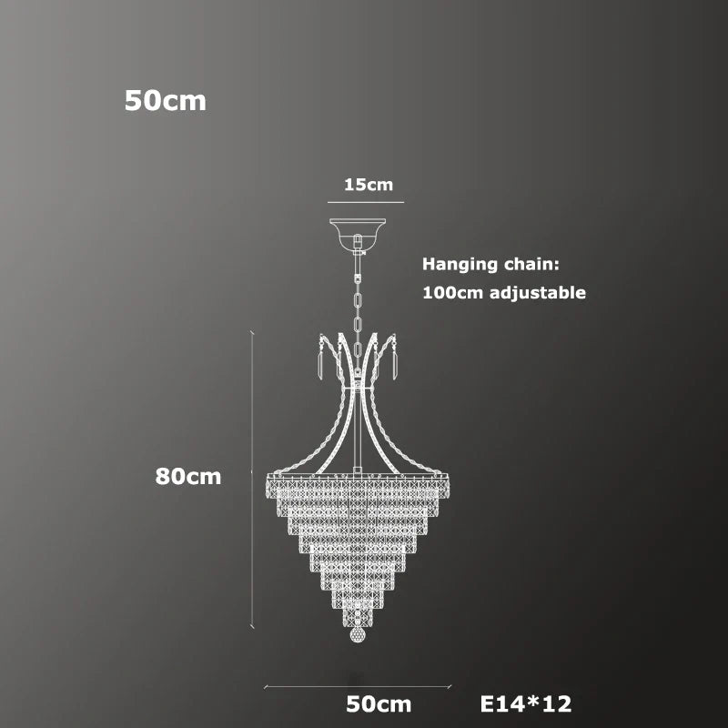 lustre en cristal chrome pour éclairage intérieur élégant