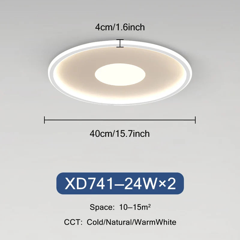 plafonnier led ultra mince moderne rond montage en surface
