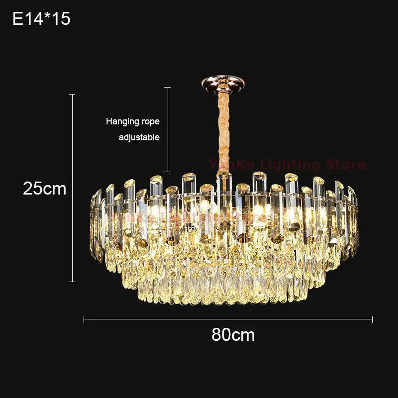 Modern minimalist style K9 crystal LED restaurant chandelier, Nordic designer living room luxury home decoration chandelier