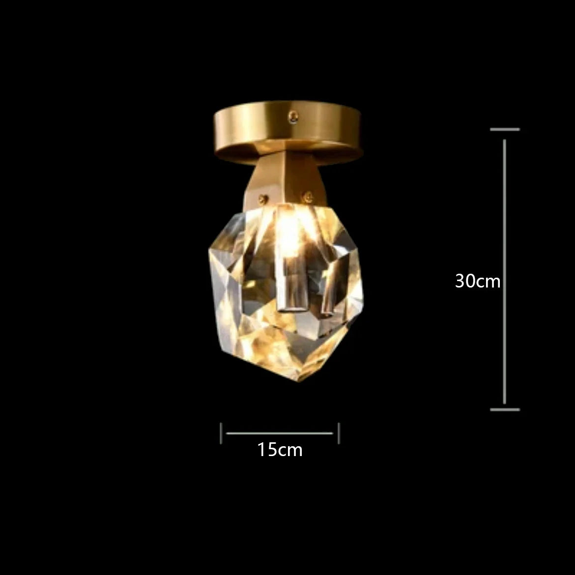 lampe lustre led laiton cristal or décor maison